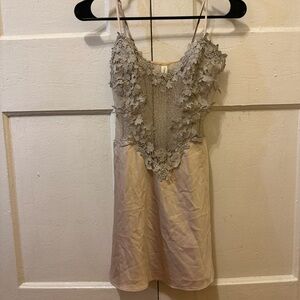 Silver Leaves Slip Dress